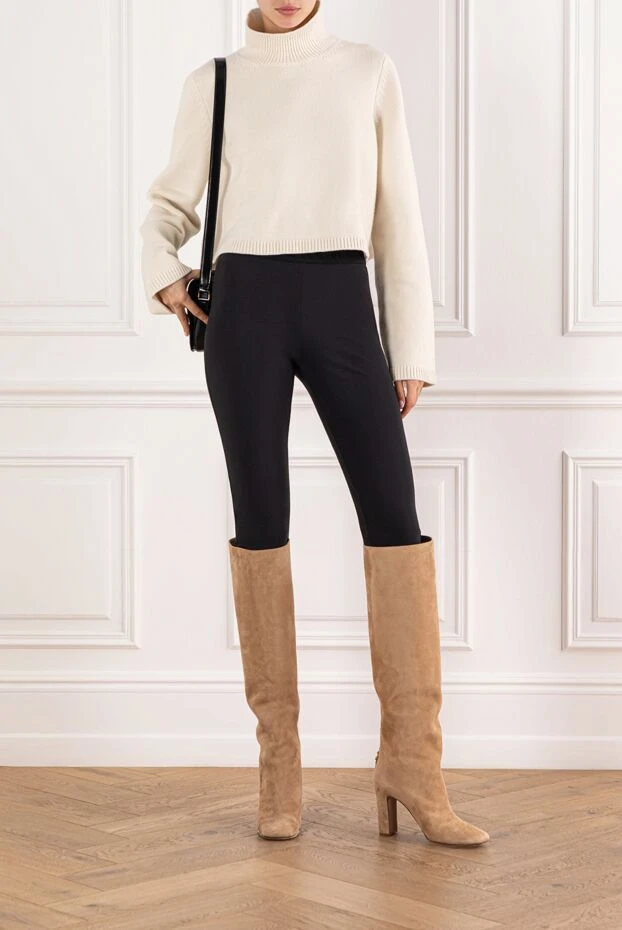 Alaia cashmere cropped jumper with a soft high neck 191704 - photo 2