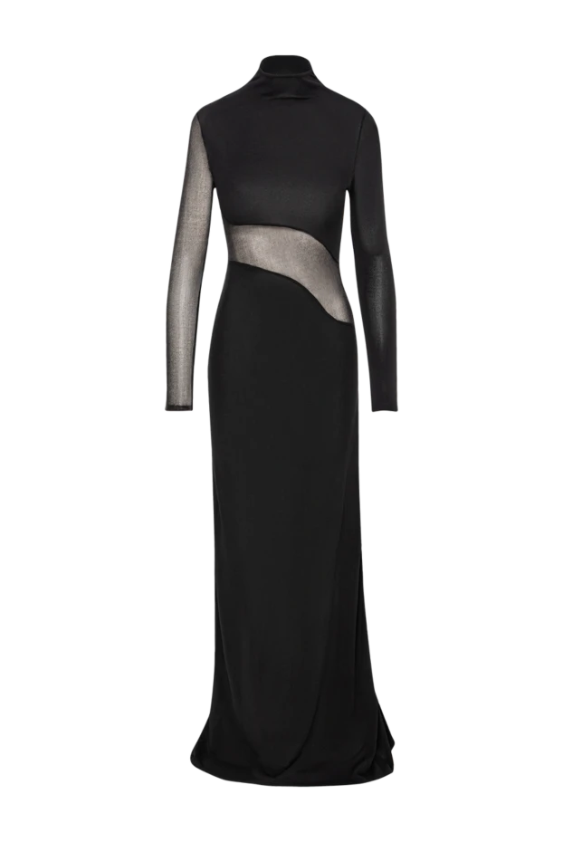 Black silk jersey maxi dress with cutouts
- photo 1