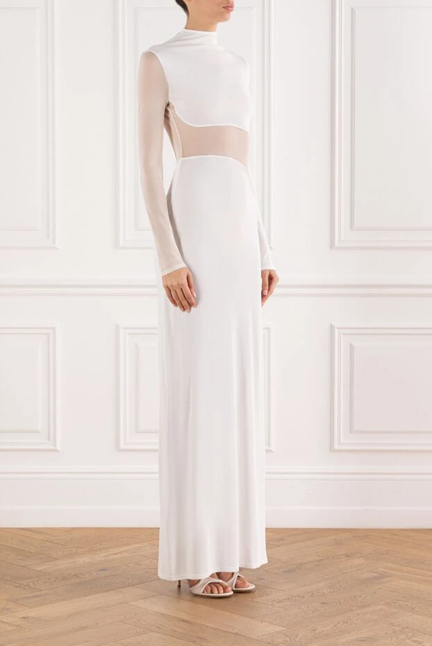Alaia white silk jersey maxi dress with cutouts
 191708 - photo 3