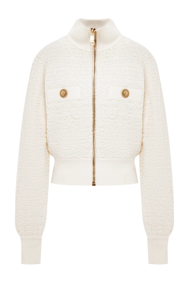 Әйелдерге арналған ақ твид бомбер курткасы - фото 1