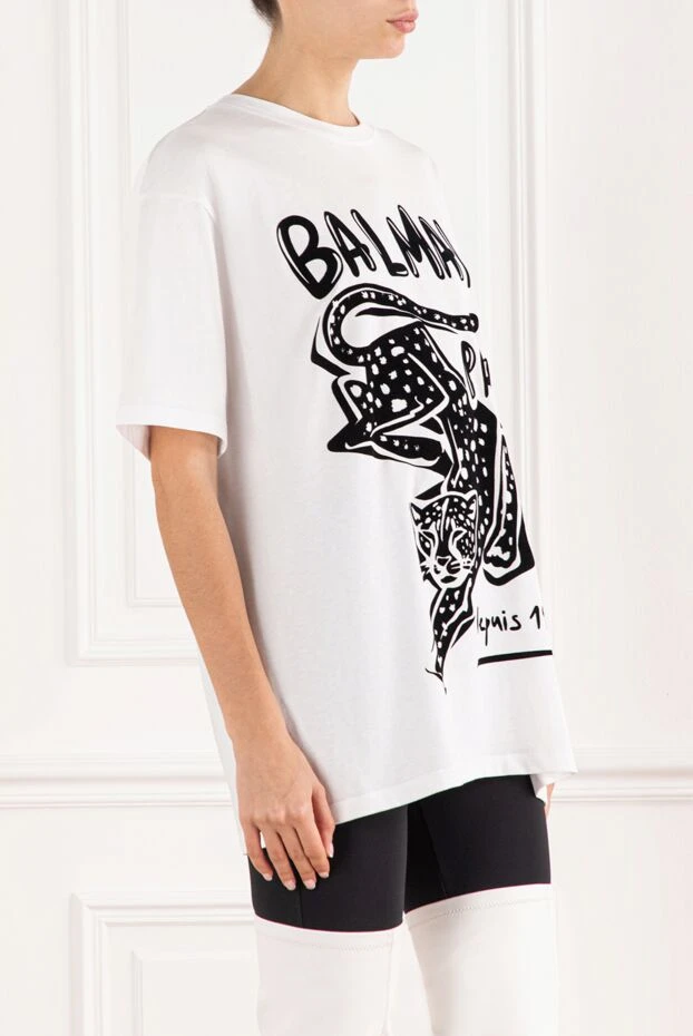 Balmain white leopard print short-sleeve t-shirt
 191719 - photo 3