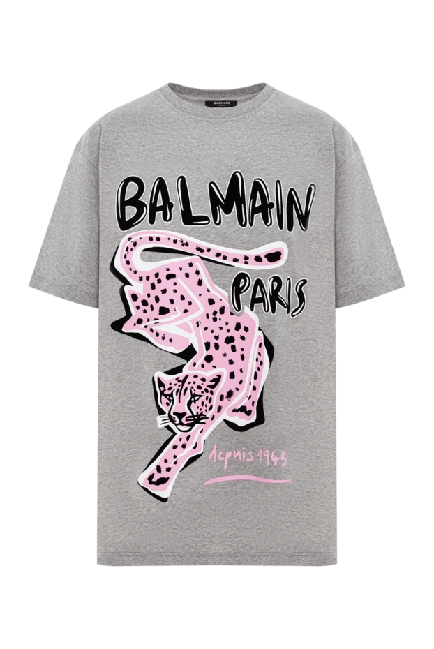 Gray leopard print short-sleeve T-shirt
- photo 1