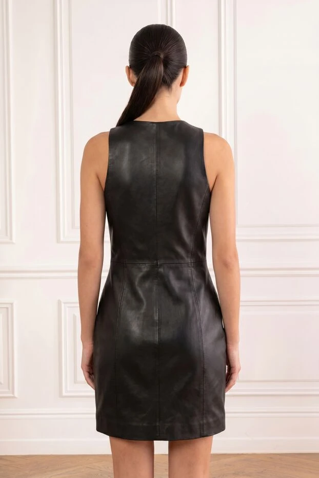 Balmain қара қой терісінен тігілген қысқа жеңсіз көйлек 191724 - фото 2