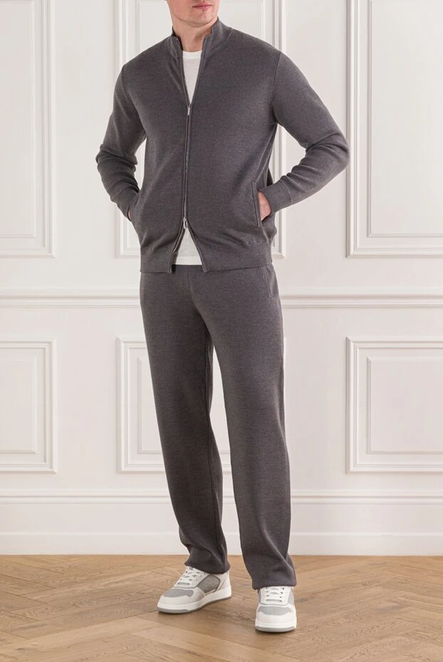 Cesare di Napoli графит жұмсақ жүннен жасалған серуендеуге арналған костюм 191725 - фото 2
