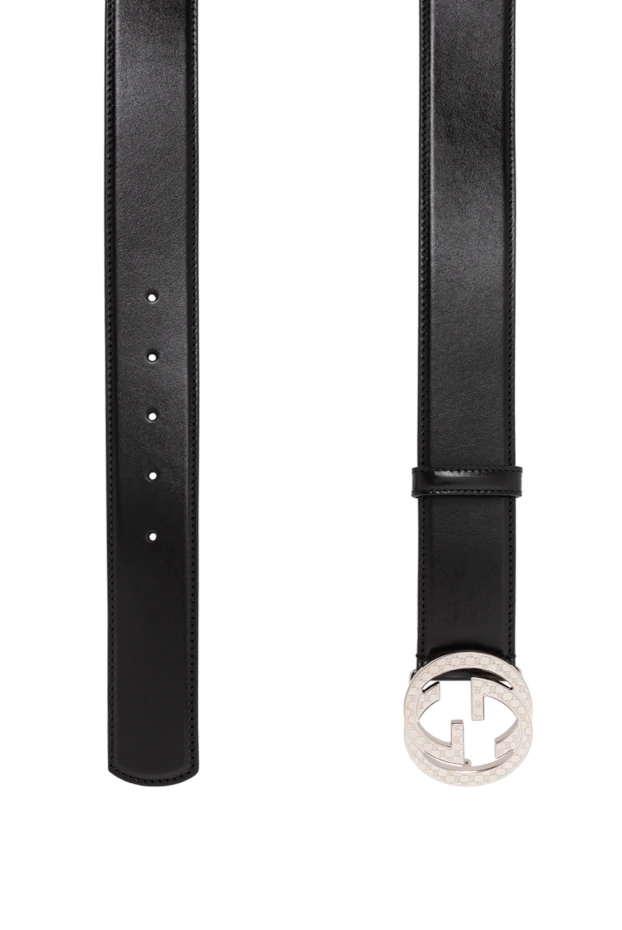 Gucci ремень из гладкой кожи с серебристой круглой пряжкой 191732 - фото 3