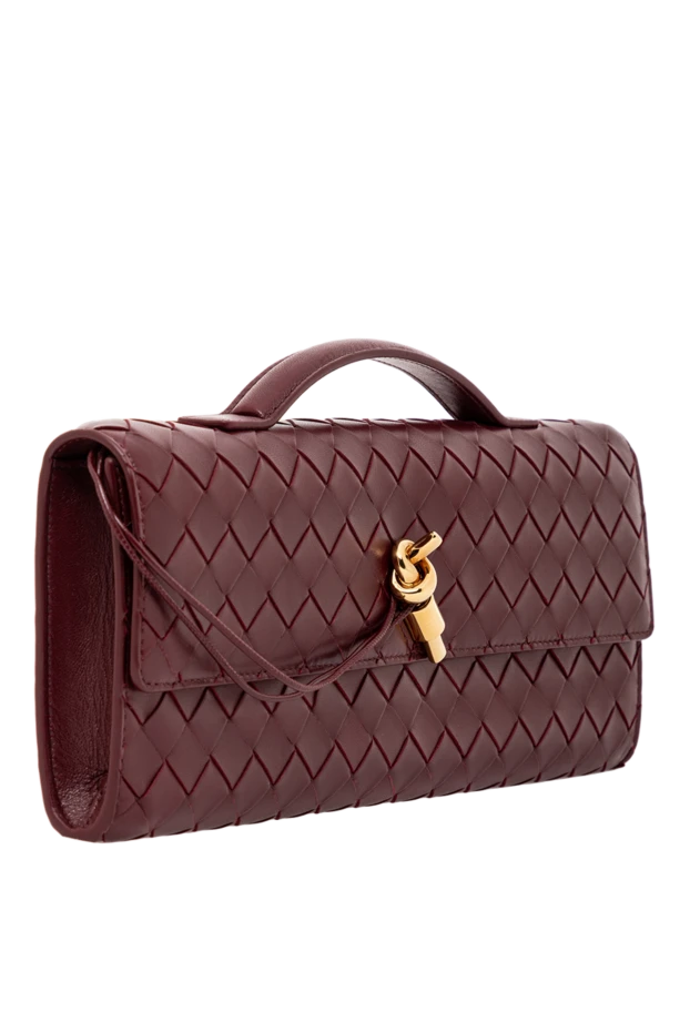 Bottega Veneta burgundy clutch with top handle made of soft intrecciato leather 191734 - photo 3