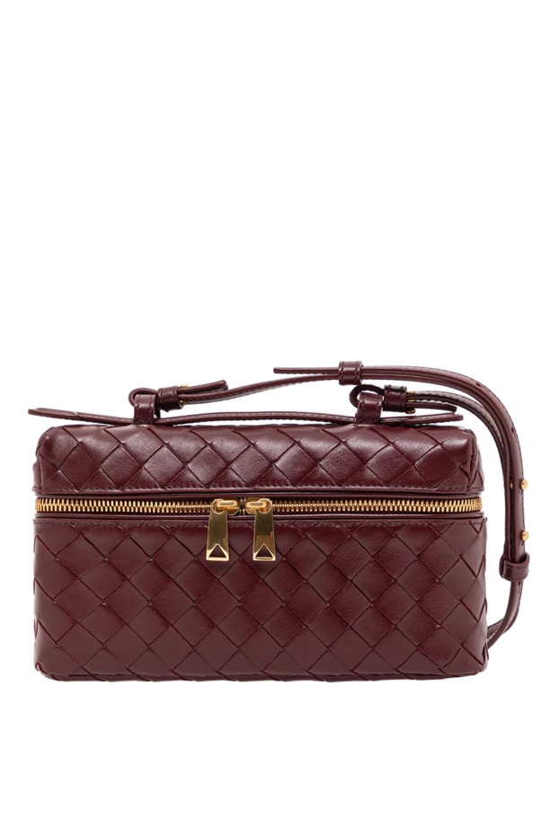 Bang Bang Intrecciato Woven Leather Cosmetic Bag, Burgundy
- photo 1