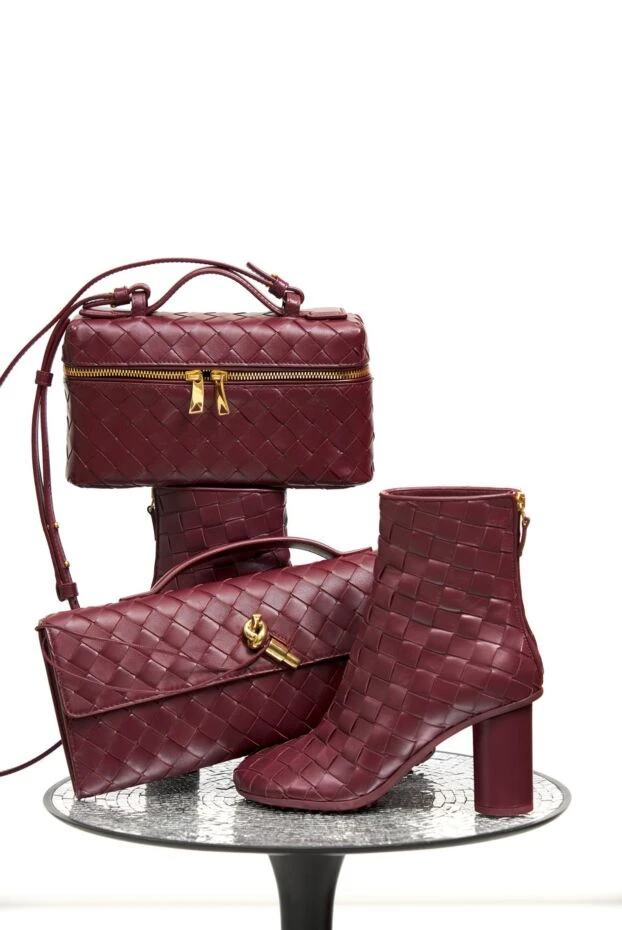 Bang Bang Intrecciato Woven Leather Cosmetic Bag, Burgundy
- photo 2