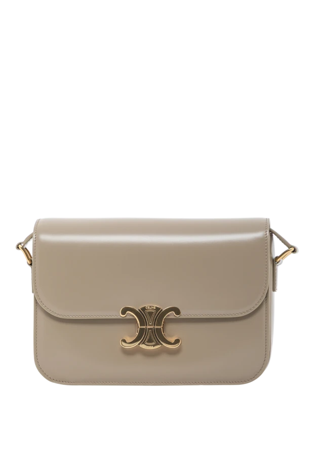 Сумка Classique Triomphe из блестящей телячьей кожи серая - фото 1