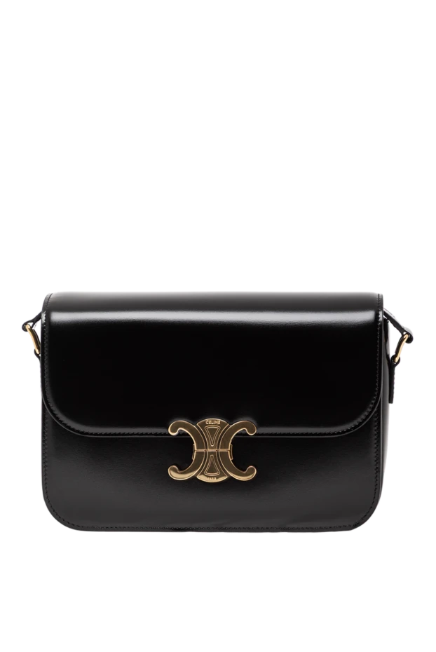 Сумка Classique Triomphe из блестящей телячьей кожи черная - фото 1