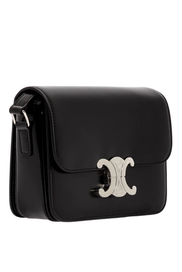 Celine жылтыр қара бұзау терісінен жасалған triomphe жастар сөмкесі
 191746 - фото 3