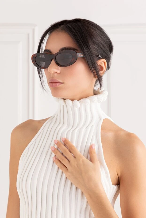 Celine тасбақа жақтауы бар 3 нүктелі мысық көзді күннен қорғайтын көзілдірік.
 191750 - фото 2