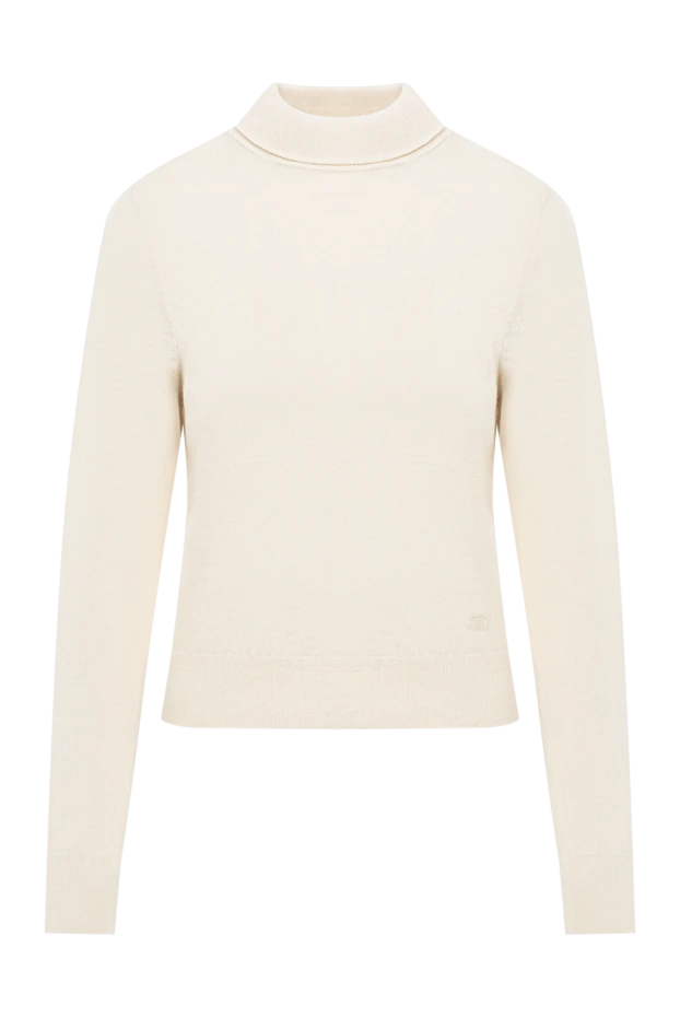 Celine light-colored wool jumper with a smooth knit structure 191757 - photo 1