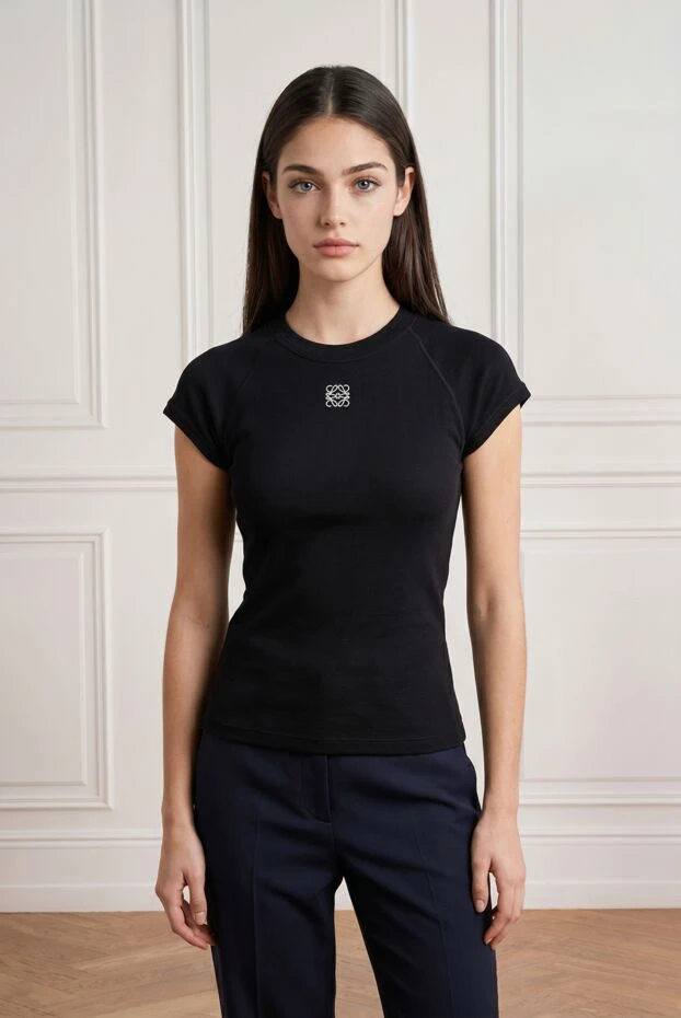 Loewe black small fit anagram t-shirt for women 191769 - photo 1