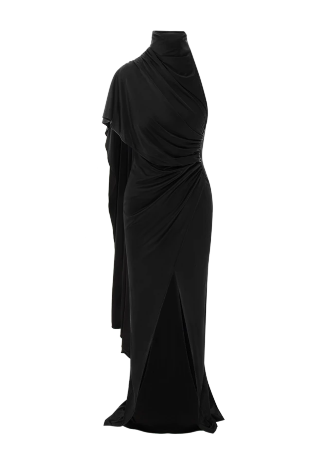 Черное асимметричное макси платье-накидка Stella - фото 1