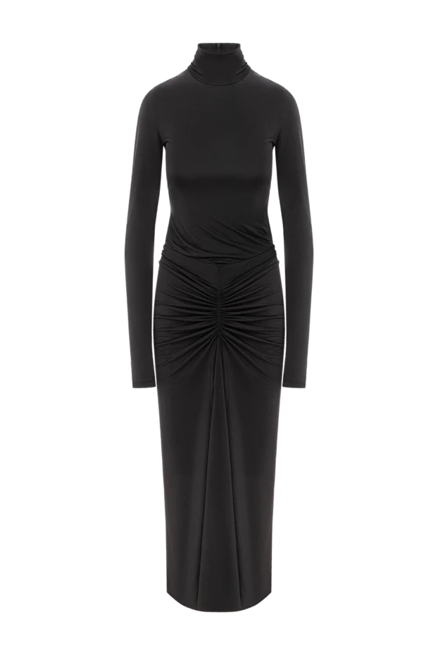 Ұзын жеңді және жоғары мойынмен Warwick қара макси көйлек - фото 1