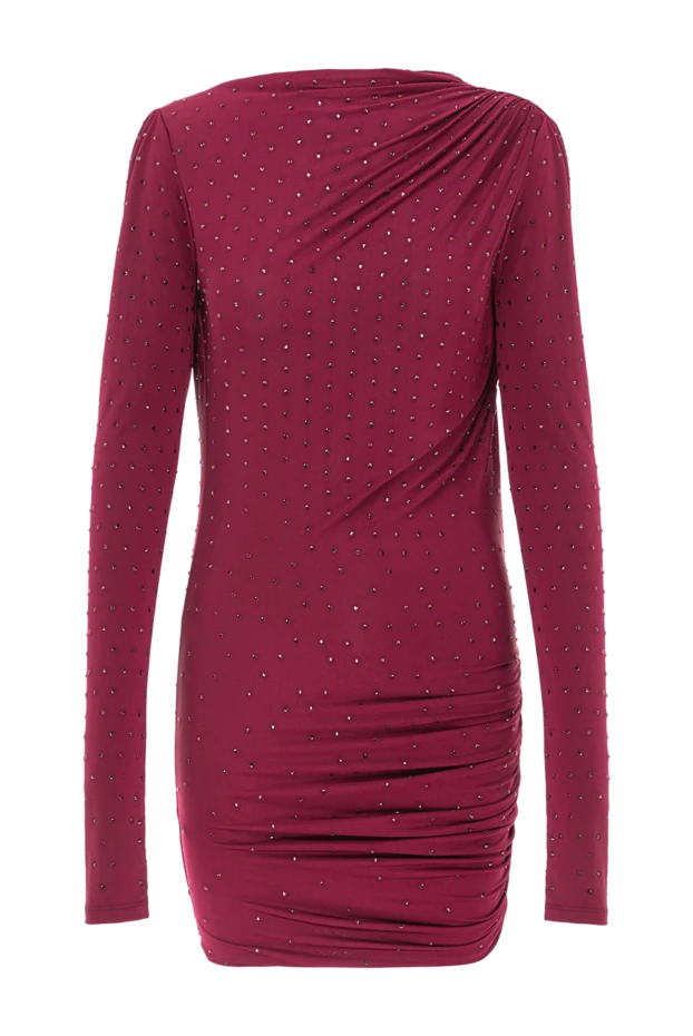 Мини-платье с открытой спиной и кристаллами цвета фуксии - фото 1