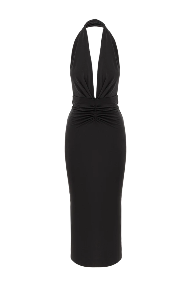 The Andamane черное вечернее платье с драпировкой и вырезом халтер 191790 - фото 1