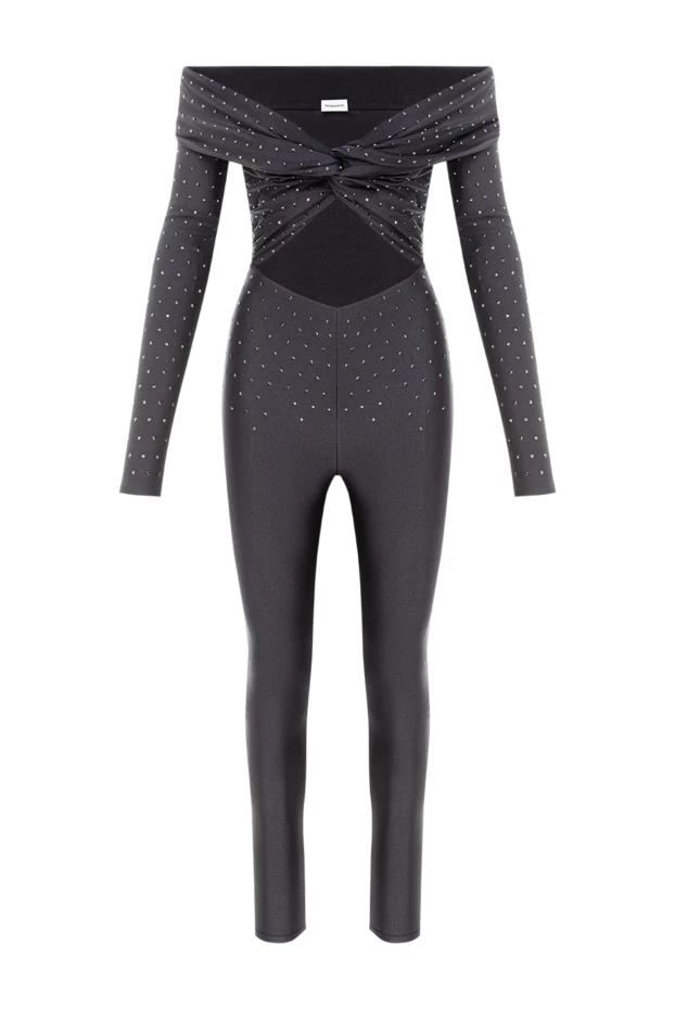 Kendall Jumpsuit with Off-the-Shoulder Rhinestones in Black - photo 1