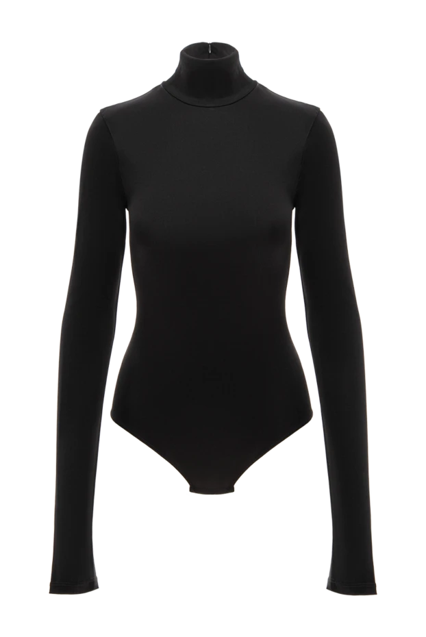 Black bodysuit with long sleeves and a high neck - photo 1