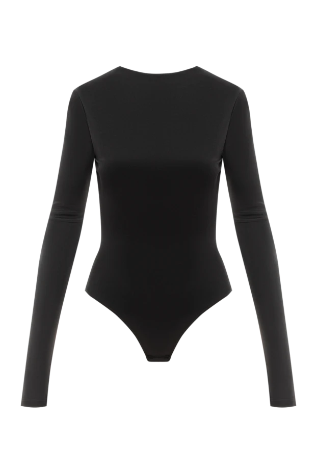 Black long sleeve bodysuit with open back - photo 1