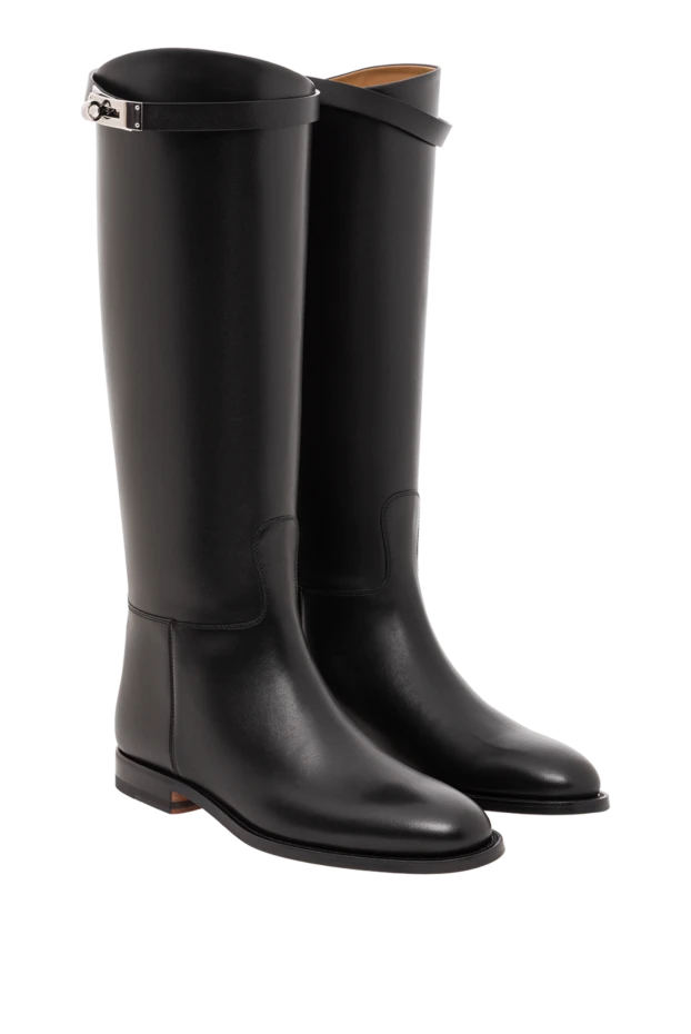 Hermes әдемі палладий жалатылған тоғасы бар бұзау терісінен жасалған етік 191809 - фото 3