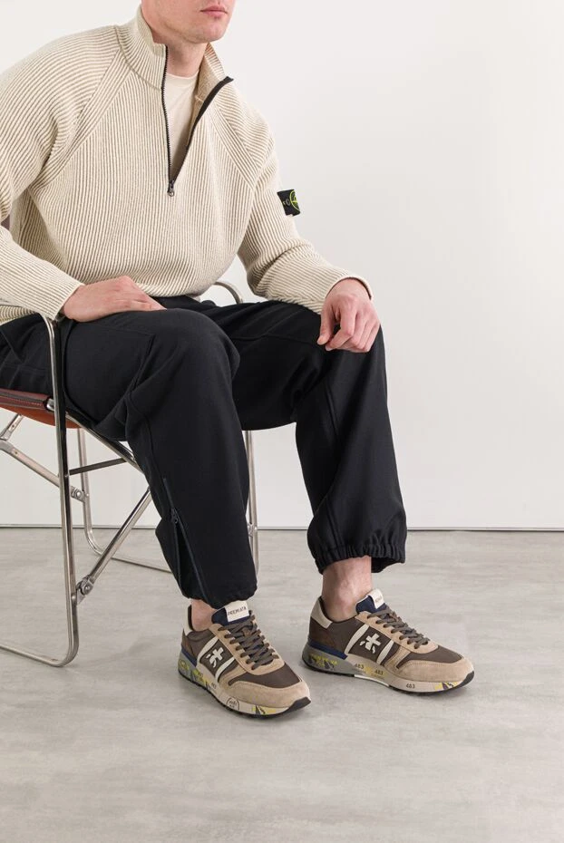 Premiata кроссовки lander 7704 из мягкой замши и нейлона бежевые 191826 - фото 2