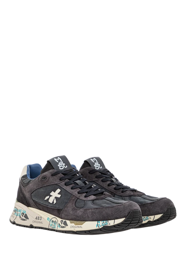 Premiata dark blue sneakers with suede panels and a graphic sole 191829 - photo 3