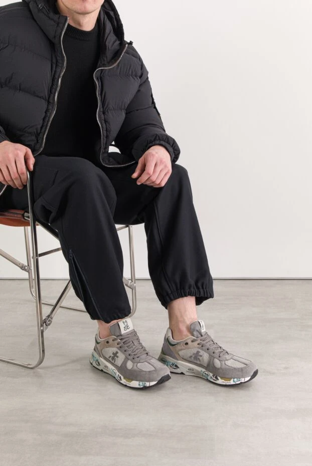 Premiata кроссовки mase 7821 серые из мягкой замши и нейлона 191830 - фото 2