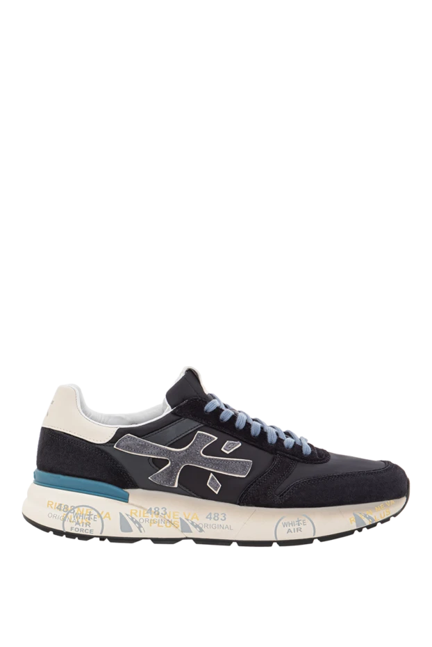 Кроссовки Mick 7716 синие из замши текстиля и натуральной кожи - фото 1