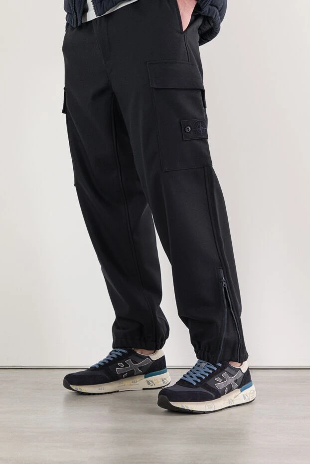 Premiata mick 7716 көк күдері және шынайы былғарыдан жасалған кроссовкалар 191832 - фото 2