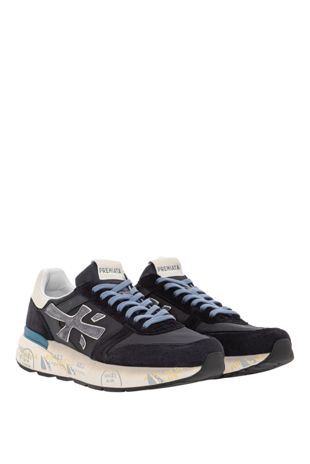 Premiata mick 7716 blue suede and genuine leather sneakers 191832 - photo 3