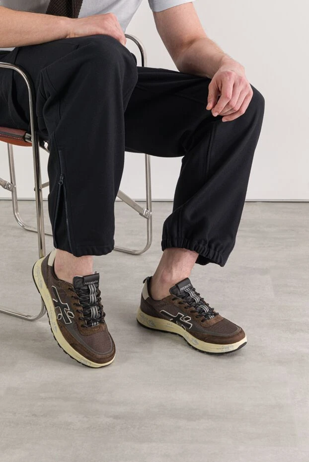 Premiata коричневые кроссовки nous с контрастной подошвой и графичными вставками
191835 - фото 2