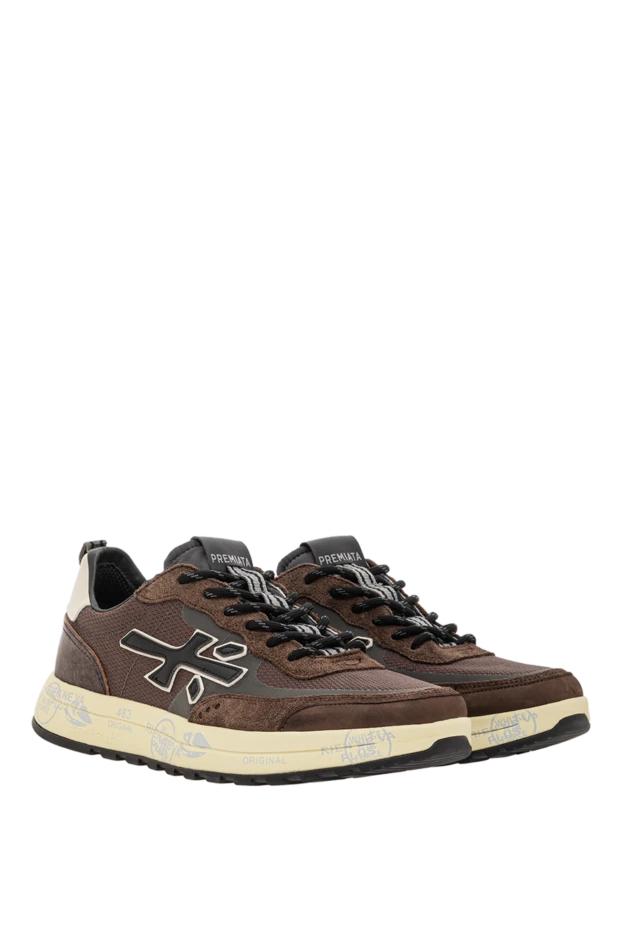 Premiata brown nous sneakers with a contrast sole and graphic accents
 191835 - photo 3