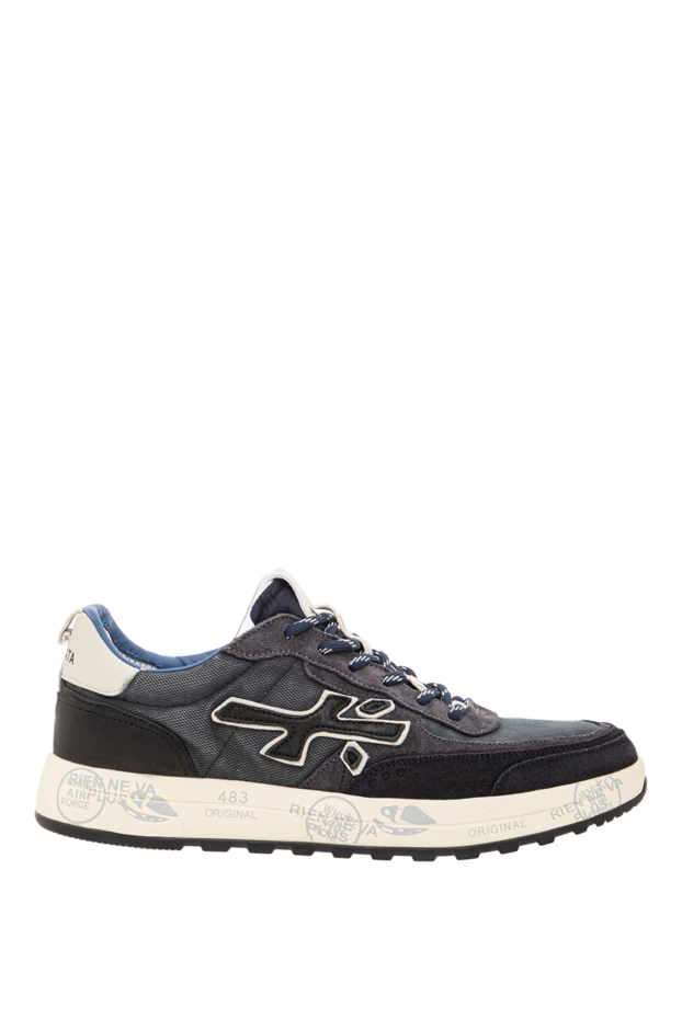 Nous 7726 күдері, тоқыма және шынайы былғарыдан жасалған көк кроссовкалар - фото 1