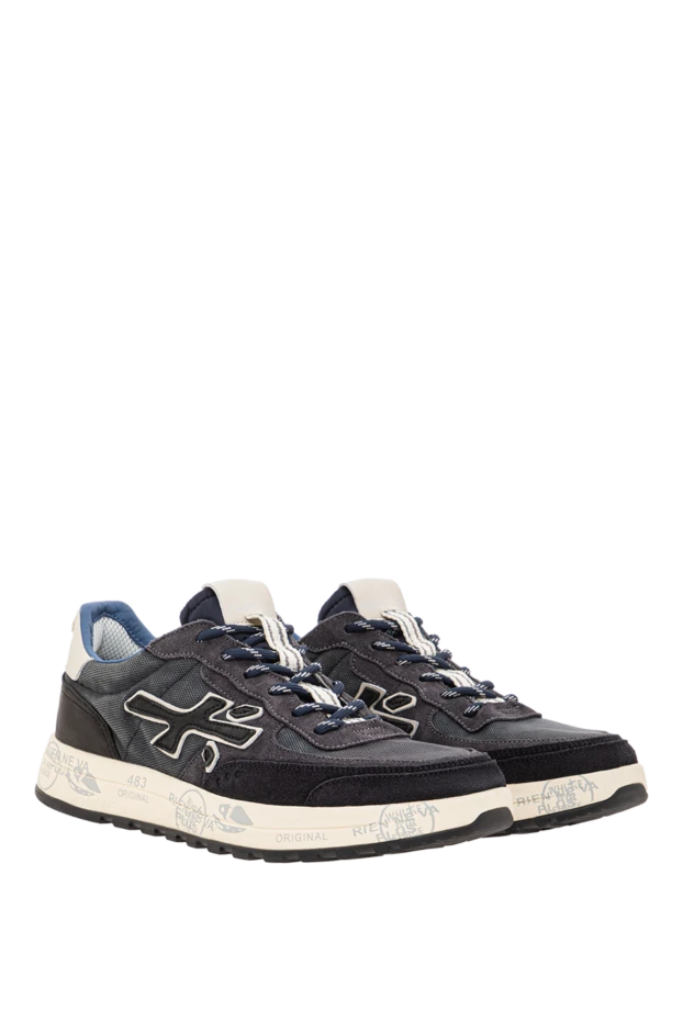 Premiata nous 7726 blue sneakers made of suede, textile, and genuine leather 191836 - photo 3