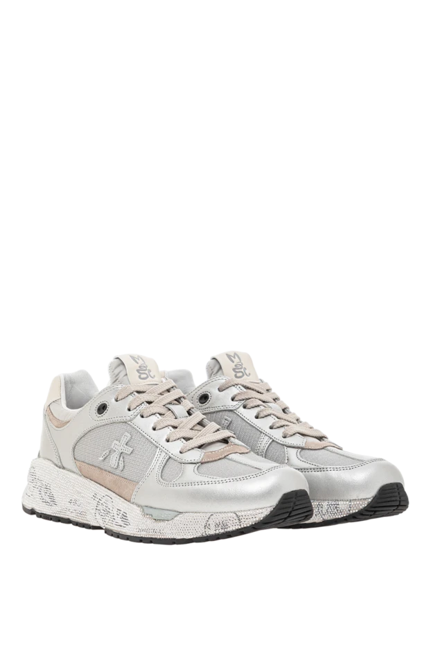 Premiata женские серые кроссовки mase c серебристой отделкой 191841 - фото 3