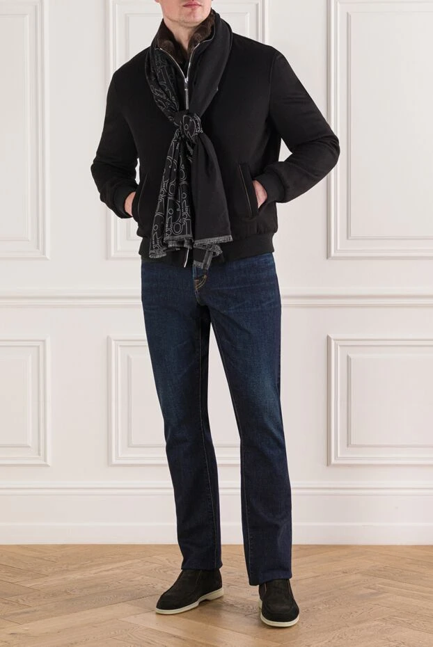 Tombolini черный шерстяной бомбер с воротником-стойкой и застежкой-молнией 191846 - фото 2