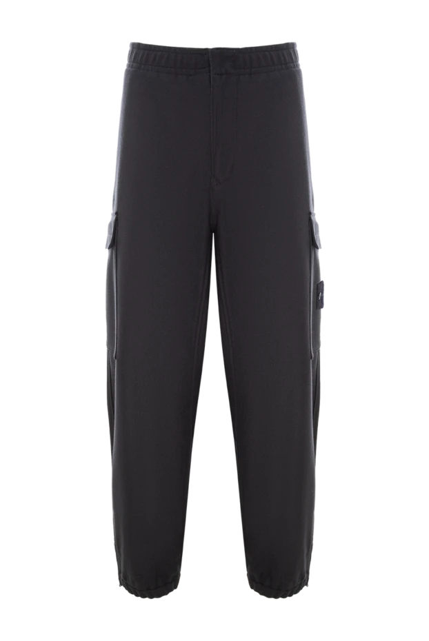 Stone Island брюки-карго ghost из кардной шерстяной нейлоновой фланели синие 191855 - фото 1