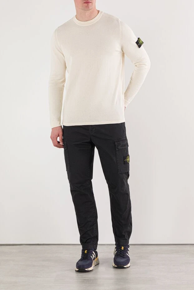 Stone Island брюки-карго из органического хлопкового трикотажа с лёгким потёртым видом 191856 - фото 2
