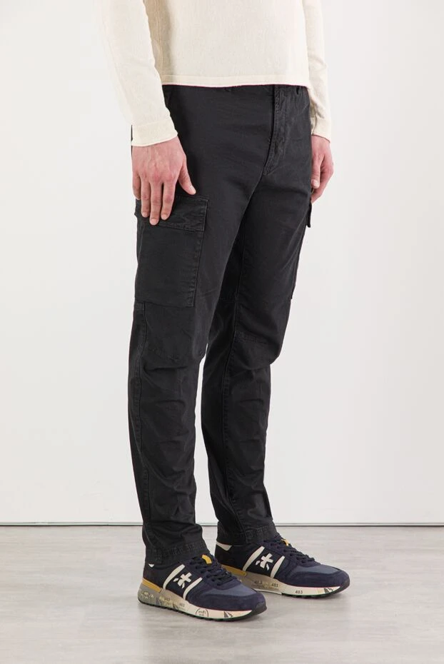 Stone Island брюки-карго из органического хлопкового трикотажа с лёгким потёртым видом 191856 - фото 3