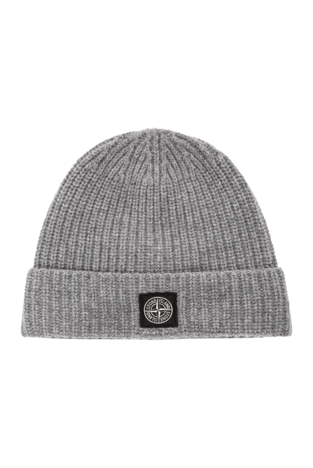 Шапка серая из фактурной шерсти с фирменным патчем
- фото 1