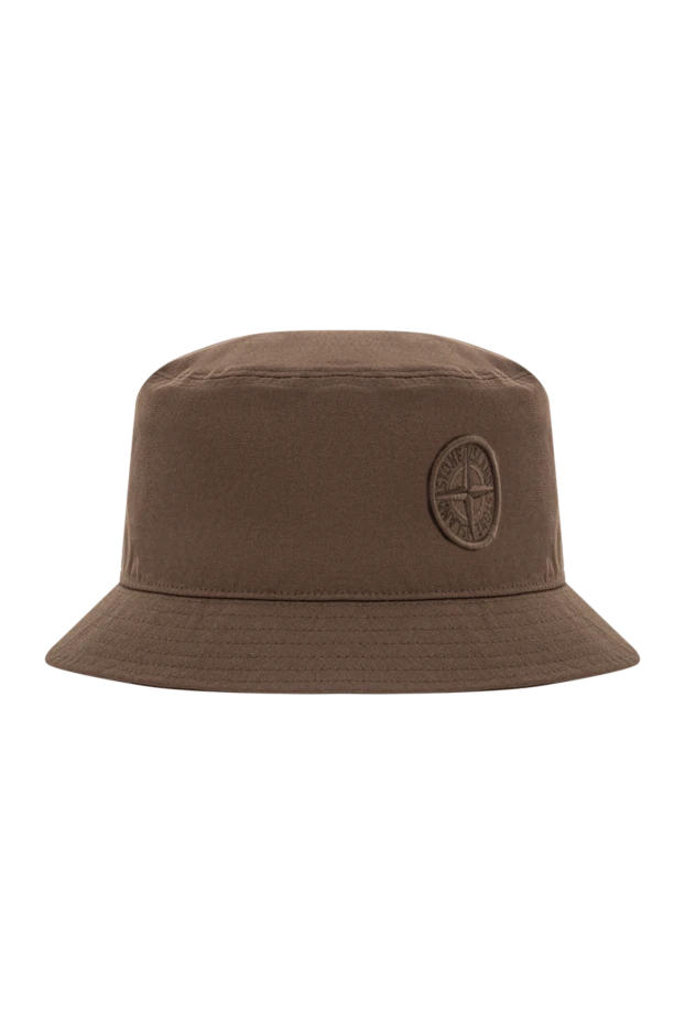 Stone Island компаспен кестеленген қоңыр мақта панамалық қалпақ 191871 - фото 3