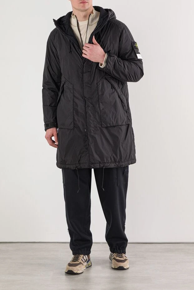 Капюшонмен және фирмалық патчпен ерлерге арналған нейлон саябағы - фото 2