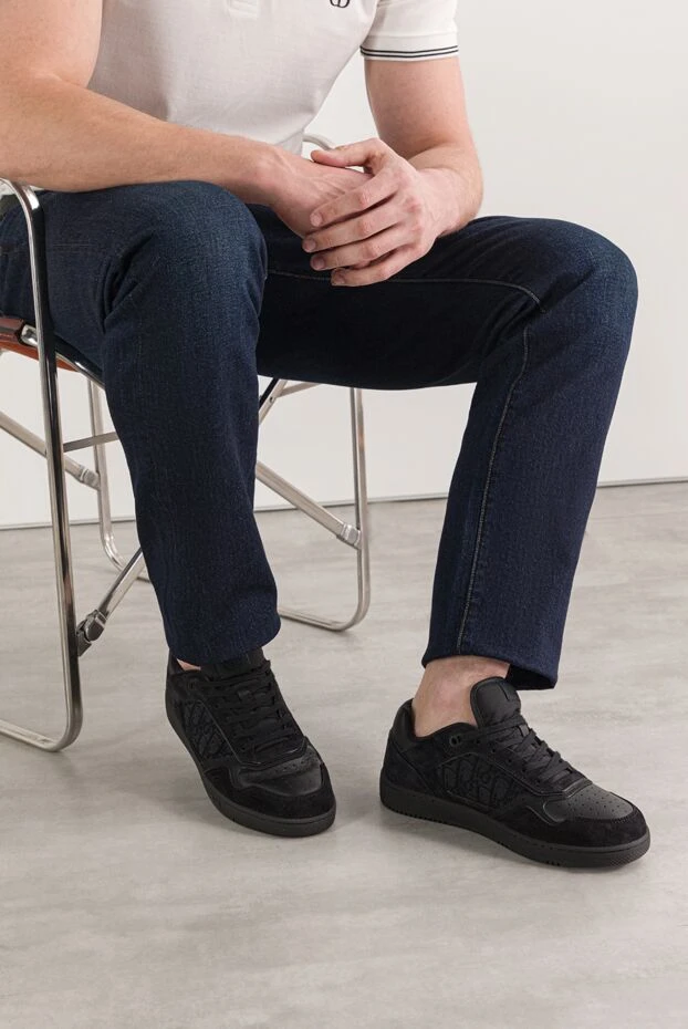 Dior b27 uptown low-top sneakers in smooth black calfskin 191875 - photo 2