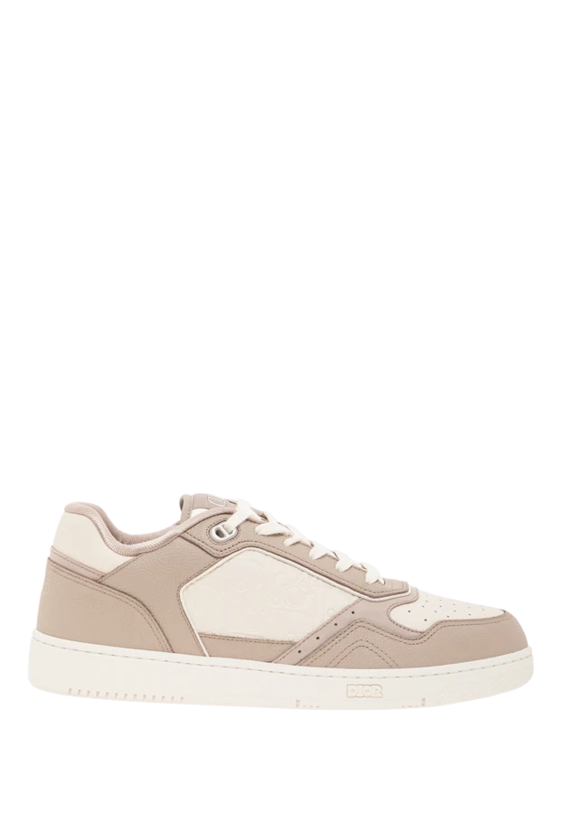 B27 Uptown low-top sneakers in beige and white grained leather with Gravity trim - photo 1