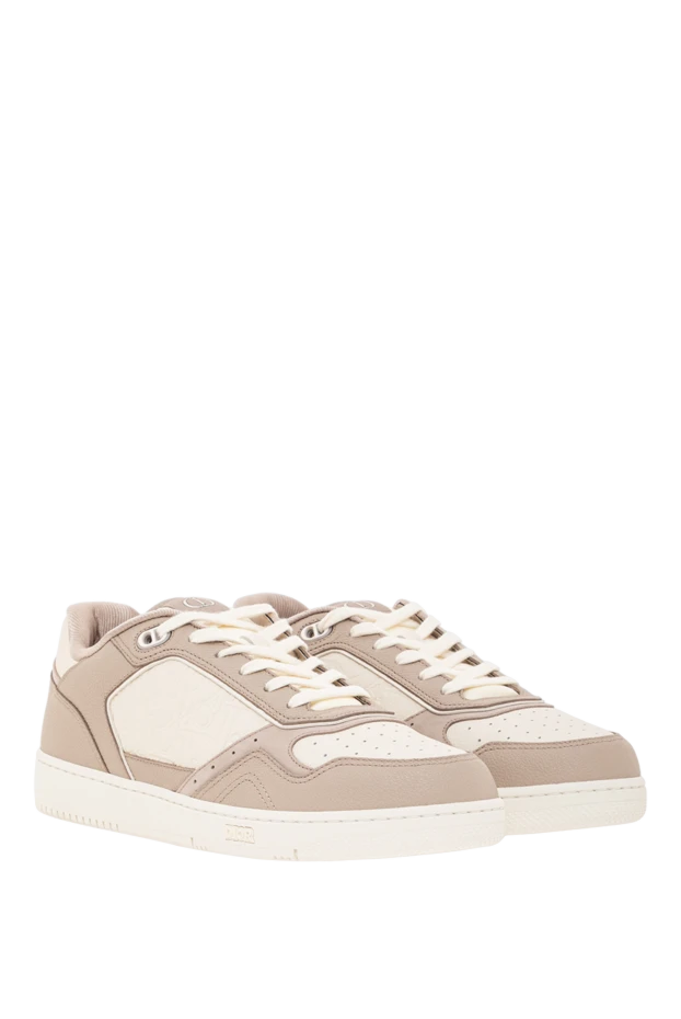 Dior b27 uptown low-top sneakers in beige and white grained leather with gravity trim 191877 - photo 3