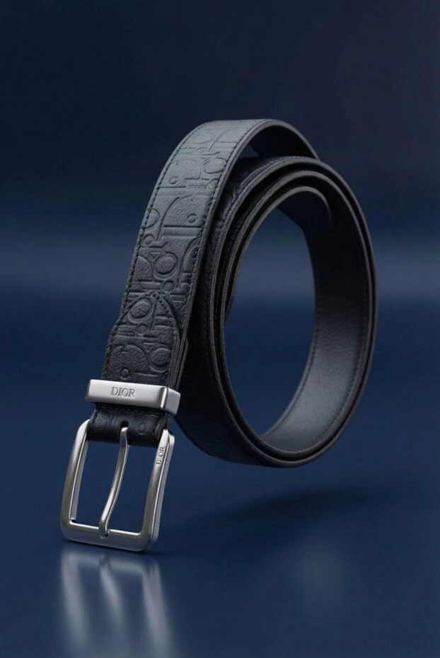 Dior ремень из чёрной зернистой кожи с тиснением
 191878 - фото 2