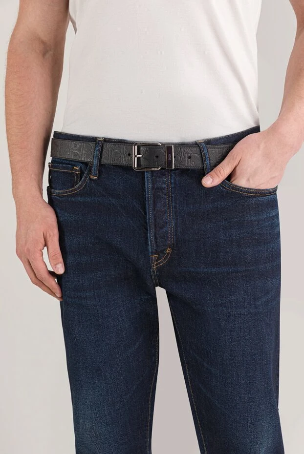 Dior ремень из чёрной зернистой кожи с тиснением
 191878 - фото 3