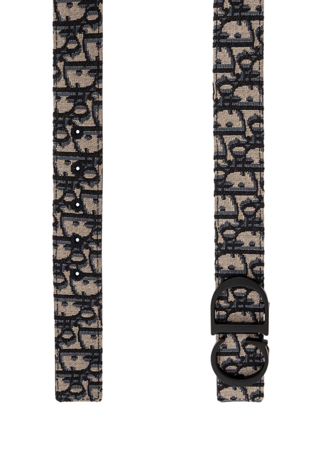 Dior ремень essentials reversible belt strap с бежево-черным жаккардовым узором 191879 - фото 3